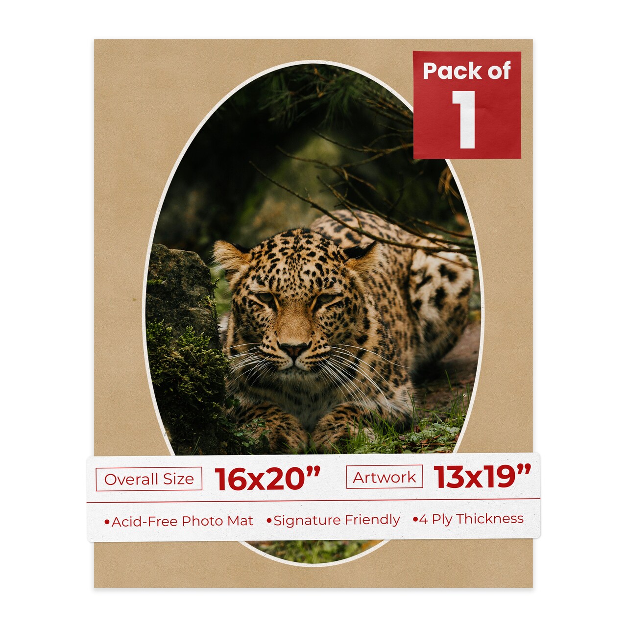 Beige Suede Mat Board for 16x20 Frames - Oval Opening for 13x19 Photos